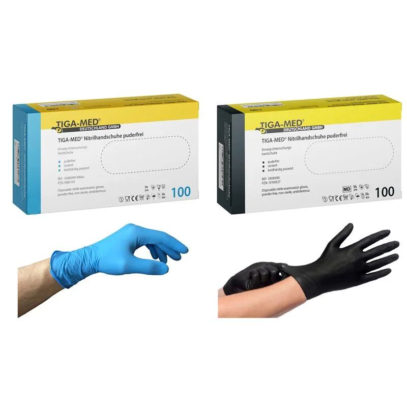 TIGA-MED Nitril-Einmalhandschuhe – puderfrei, 100 Stück