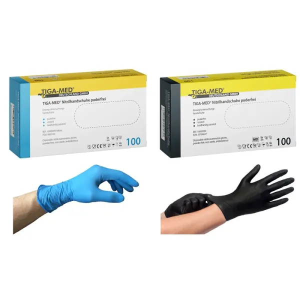 TIGA-MED Nitril-Einmalhandschuhe – puderfrei, 100 Stück