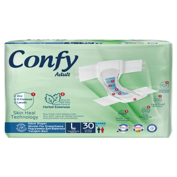 CONFY Active Inkontinenz-Windeln für Erwachsene – mittlere Saugstärke, 30 Stück