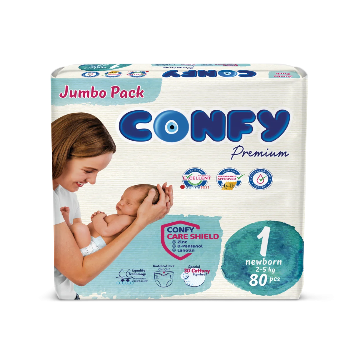 CONFY Premium Babywindeln – Größen 1–6